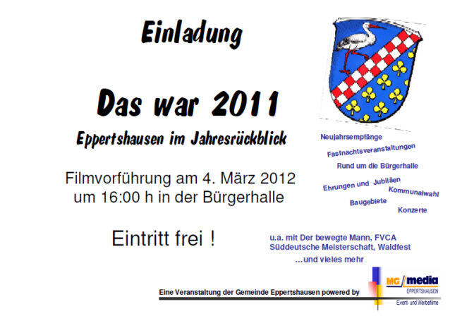 Einladung – Jahresrückblick 2011