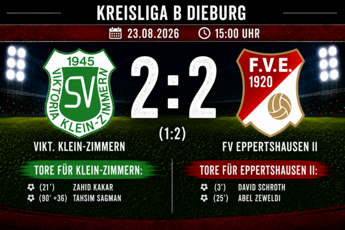 Vikt. Klein-Zimmern – FVE II 2:2 (1:2)