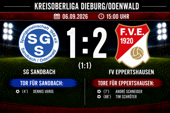 SG Sandbach – FVE 1:2 (1:1)